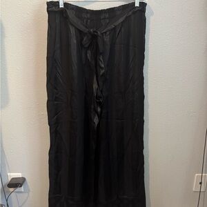 NWT Victoria's Secret Black Satin Stripe Lounge Pants Sz XL